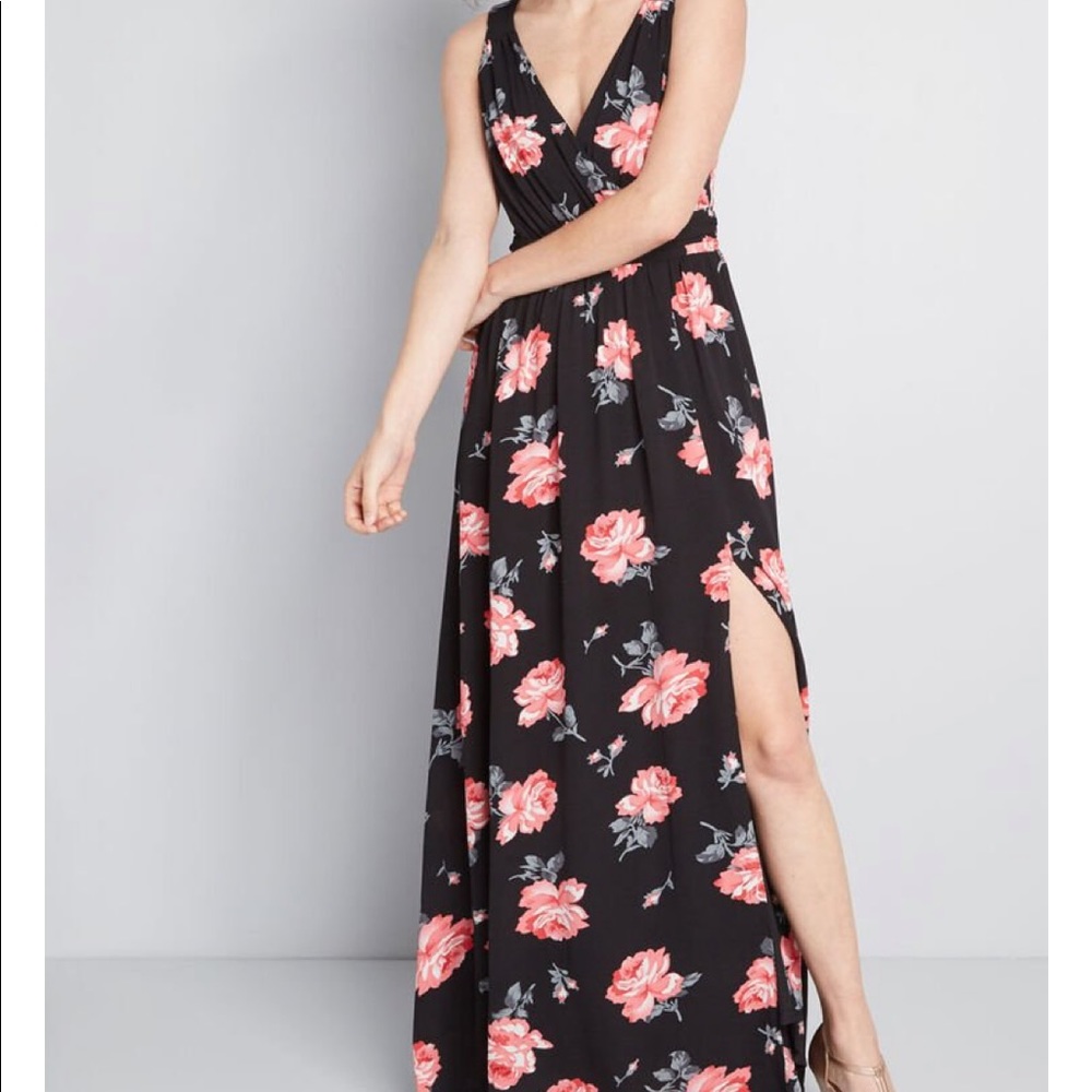 Black floral dress